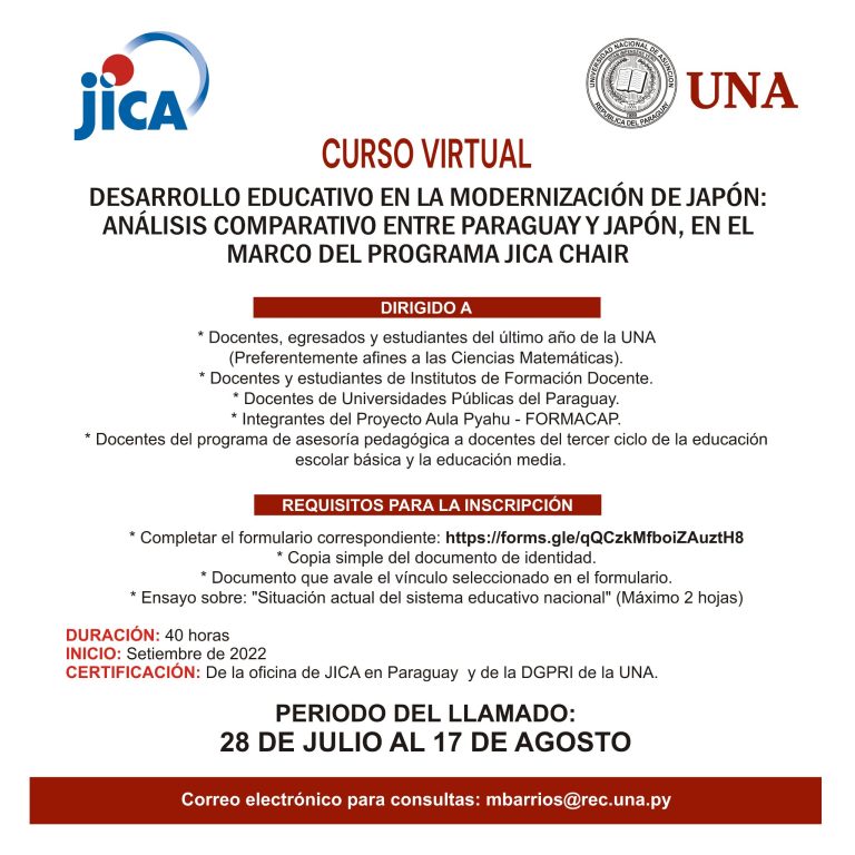 Curso Virtual Gratuito «Desarrollo educativo en la modernización de Japón: Análisis comparativo entre Paraguay y Japón»
