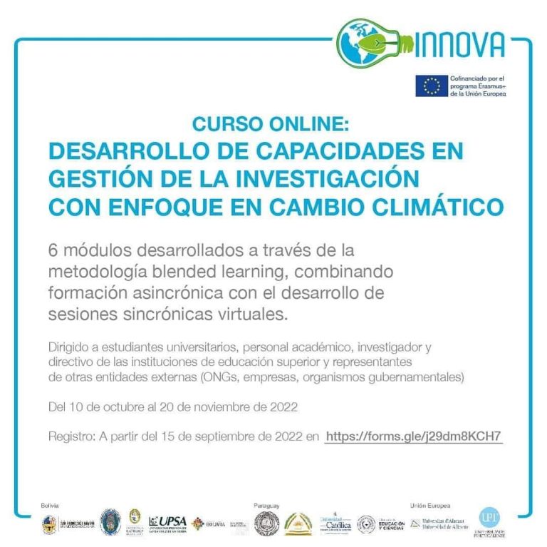 INNOVA: Curso «Desarrollo de capacidades en la gestión de la investigación con enfoque en cambio climático»
